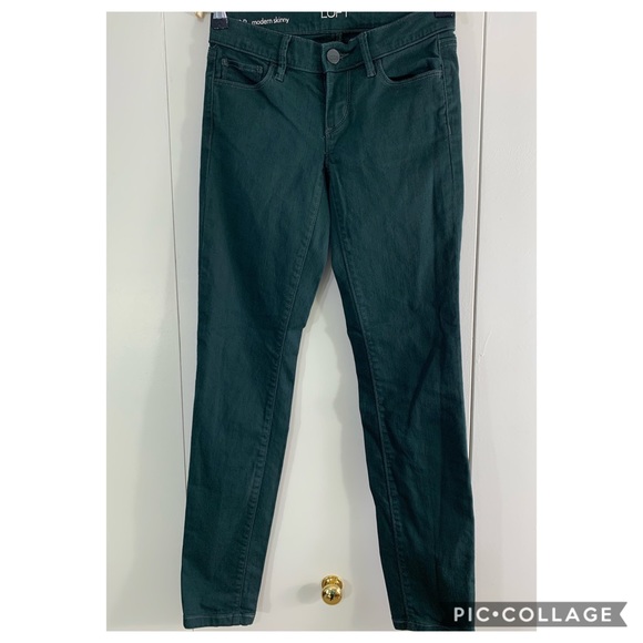 Ann Taylor Loft 24/00P modern skinny green - Picture 4 of 8